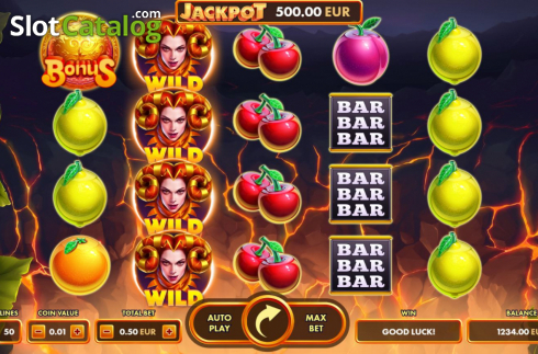 Скрин2. Volcano Fruits слот