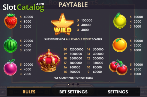 Скрин5. Royal Fruits 40 слот