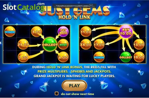 Скрин2. Just Gems: Hold 'n' Link слот