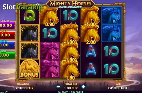 Скрин2. Mighty Horses Cash Connect слот