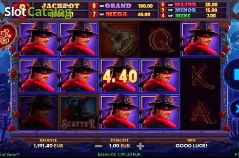 Скрин5. Power of Zorro слот