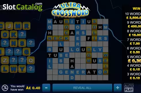 Скрин4. Ultra Crossword слот