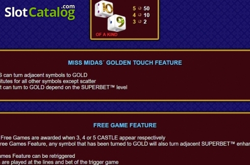 Скрин5. Miss Midas Dice слот