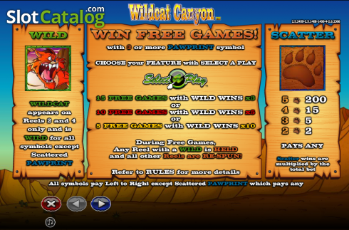 Скрин8. Wild Cat Canyon слот