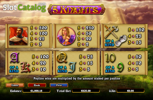 Скрин9. 5 Knights слот