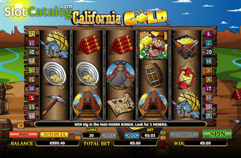 Скрин2. California Gold слот