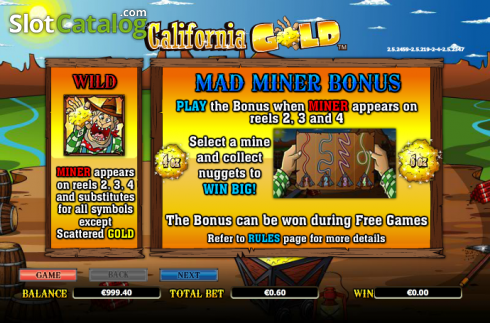 Скрин6. California Gold слот