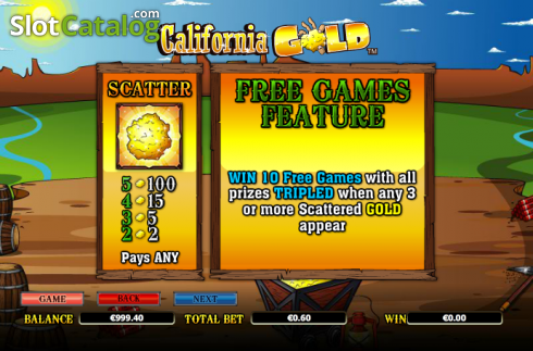 Скрин7. California Gold слот