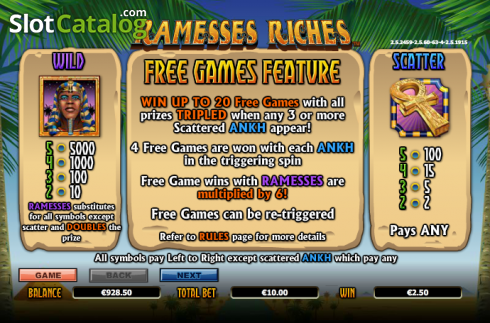 Скрин7. Ramesses Riches слот
