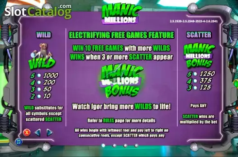 Скрин2. Manic Millions слот