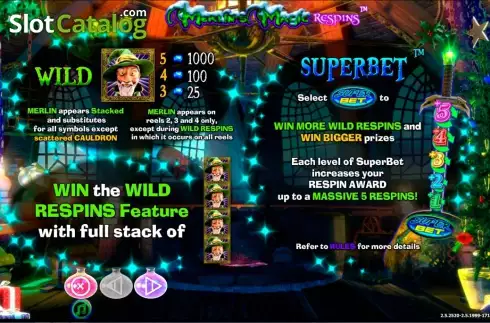 Скрин2. Merlins Magic Respins Christmas слот