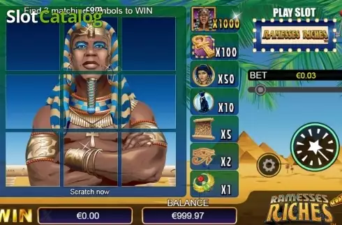 Скрин2. Scratch Ramesses Riches слот
