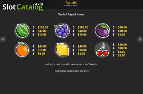 Скрин8. Classic Fruits 7 слот