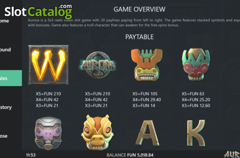 Скрин9. Aurora (Northern Lights Gaming) слот