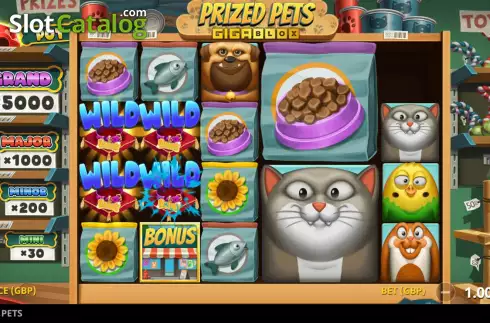 Скрин7. Prized Pets Gigablox слот