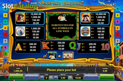 Скрин6. Venetian Carnival слот