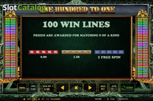 Скрин9. One Hundred To One слот