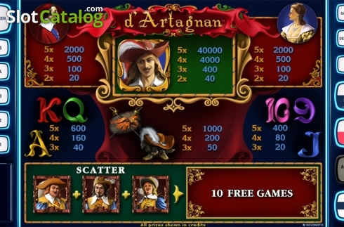 Скрин7. d'Artagnan Deluxe слот