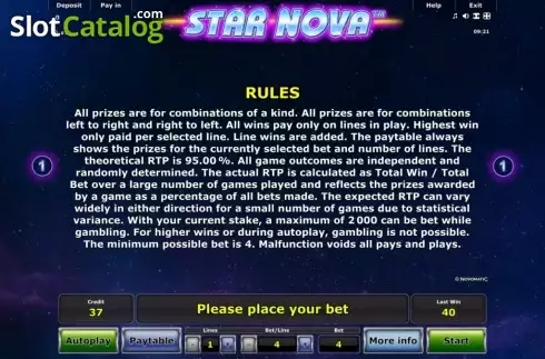 Скрин3. Star Nova слот