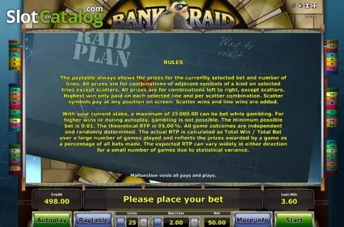 Скрин8. Bank Raid (Novomatic) слот