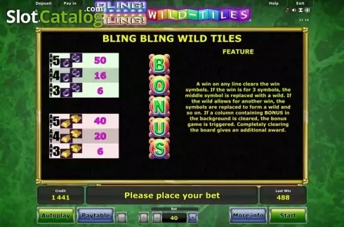 Скрин5. Bling Bling Wild Tiles слот