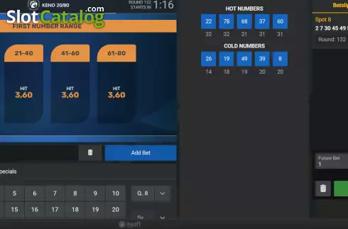 Скрин2. Keno 20/80 слот