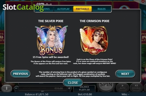 Скрин9. Pixie Magic слот