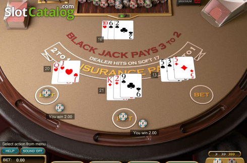 Скрин4. Single Deck Blackjack (Nucleus Gaming) слот