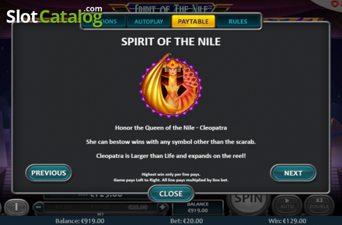 Скрин8. Spirit Of The Nile слот