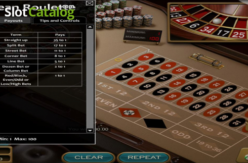 Скрин5. European Roulette (Nucleus Gaming) слот