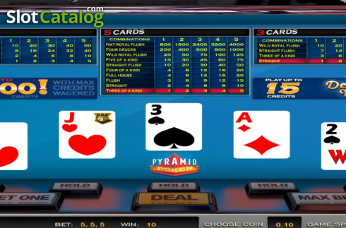 Скрин4. Pyramid Poker Deuces Wild (Nucleus Gaming) слот