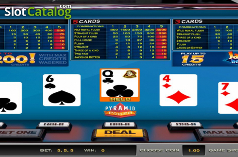 Скрин3. Pyramid Poker Jacks or Better (Nucleus Gaming) слот
