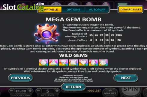 Скрин8. Glorious Gems слот
