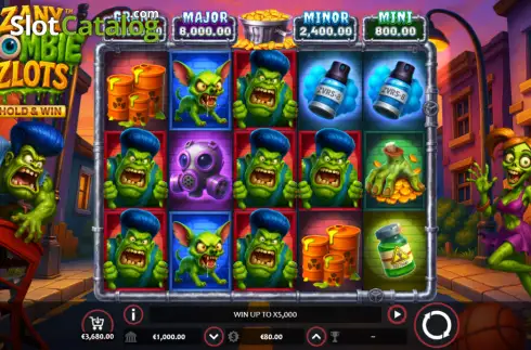 Скрин2. Zany Zombie Zlots слот