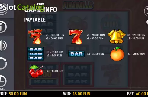 Скрин5. Fireballs слот