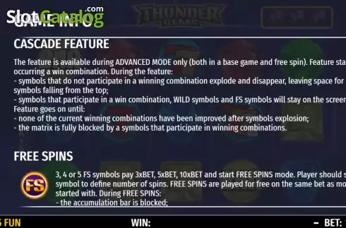 Скрин8. Thunder Gems слот