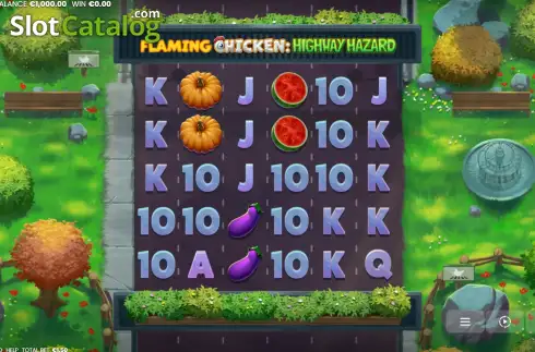 Скрин2. Flaming Chicken Highway Hazard слот