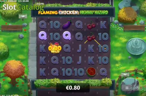 Скрин3. Flaming Chicken Highway Hazard слот