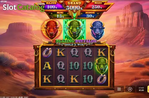 Скрин2. 3 Blazing Buffalos: Hold & Win слот