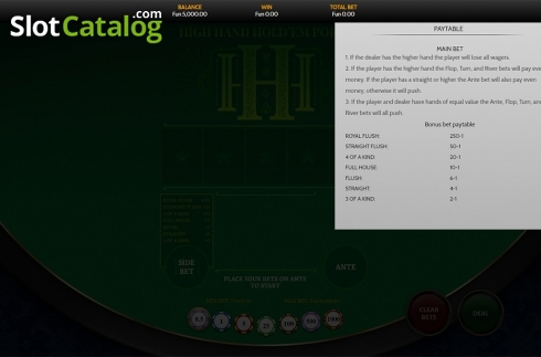 Скрин8. High Hand Holdem Poker(OneTouch) слот