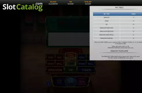 Скрин4. King Dragon Tiger слот