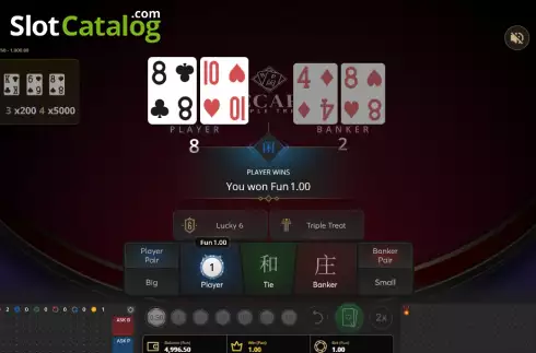 Скрин3. Baccarat Triple Treat слот