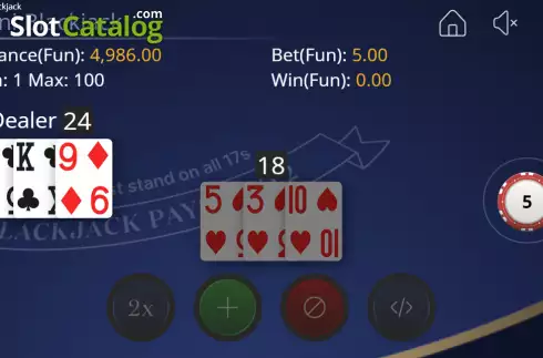 Скрин3. Mini Blackjack (OneTouch) слот