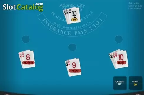 Скрин3. Satoshi Atlantic City Blackjack слот