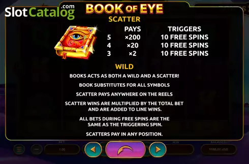 Скрин6. Book of Eye слот
