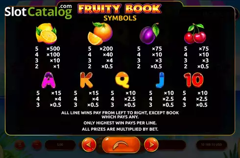 Скрин8. Fruity Book слот