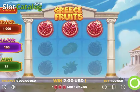 Скрин5. Greece Fruits слот