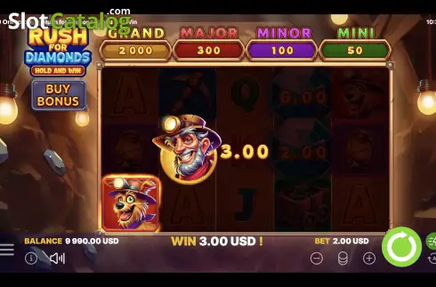 Скрин3. Rush for Diamonds Hold and Win слот