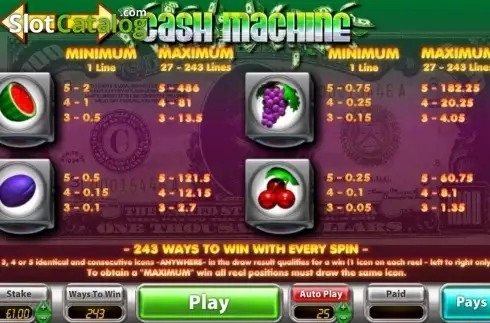 Скрин3. Cash Machine (OpenBet) слот