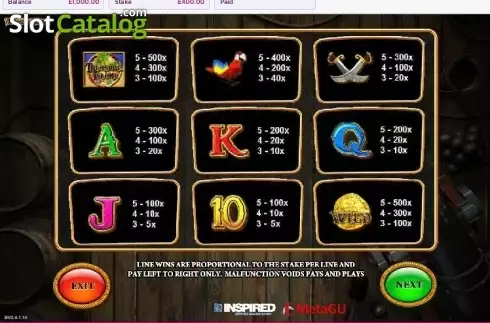 Скрин3. Treasure Island (OpenBet) слот
